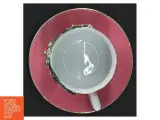 Dekoreret porcelænskop med underkop (str. H 6 cm) - 4