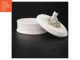 Oval porcelænsæske med kat (str. 15,5 cm) - 2