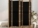 5-panels rumdeler 200 cm foldbar bambus og kanvas