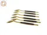 6 stk. Retro Teskeer Messing & Palisander Fi3126 (str. 15 x 3 cm) - 2