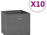 Opbevaringskasser 10 stk. 28x28x28 cm uvævet stof grå