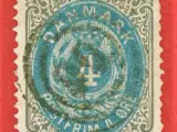 4 øre grå/blå 1875 fra Fredensborg