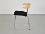 Kinnarps riff konferencestol med nyt sort polster på sædet og ryg i bøg, sorte fødder - 2