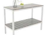 rektangulær Parma udendørs reol - grå, hvid aluminium (125x55)