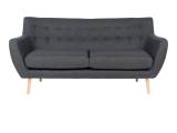 Monte 3 Personers Sofa - 3 Personers sofa i mørkgrå med træben HN1002