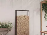 Brændestativ 110x28x214 cm stål matsort