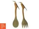 Salatbestik i træ formet som fugle (str. 32 cm) - 2