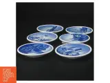 Danish blå porcelæn plader fra Royal Copenhagen (str. Ø 8 cm. 6 styk) - 2