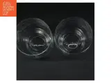 To store glas/lanterner med slebet mønster og sølvkant (str. Ø. 14 cm. længde. 18 cm) - 2