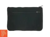 Sort clutch/læderpung med lynlåslukning (str. 15x17 cm) - 2
