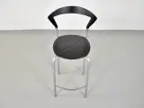 Opus barstol fra bent krogh med sort sæde og alustel - 5