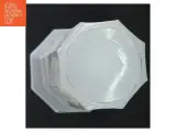 Hvid glas vase med relief (str. H. 24,5 cm. ø. 7,5 cm) - 3