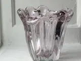 Kraftig glasvase, lyserød - 4
