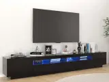 Tv-skab med LED-lys 260x35x40 cm sort