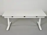 Scan office hæve-/sænkebord med hvid plade og hvidt stel, 160 cm. - 3