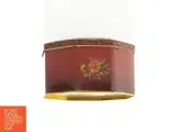 Engelsk Vintage Ottekantet metal dåse med blomstermotiv (str. 12 x 7 cm) - 2