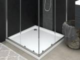 Brusekar 80x80 cm ABS firkantet hvid