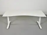 Scan office hæve-/sænkebord med hvid plade og hvidt stel, 180 cm.