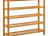 Skostativ med 5 hylder 100x27x100 cm massivt egetræ