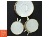 Porcelænskop og underkop sæt med guldkant - 5