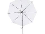 Leeds parasol 3m - hvid, sort aluminium og stål