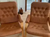 Læderstole formspændt bøg 2 stk. a pris
