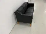 Mogens Hansen MH195 3 Pers.Sofa i sort læder. - 5