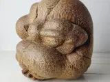 Vintage træskulptur af Orang Malu  Grædend Buddha  - 2