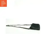 Sort skuldertaske med kæde (str. 22 x 14 cm) - 5