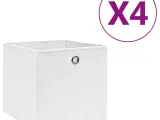 Opbevaringskasser 4 stk. 28x28x28 cm uvævet stof hvid