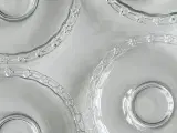 Kagetallerkner, klart glas m gennembrudt kant, 6 stk samlet - 3