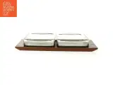 Cabaret Teak træ Fad med 2 glas serverings skåle (str. 24 x 15 cm) - 4