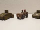 3 stk militære træ køretøjer. 1940-50!