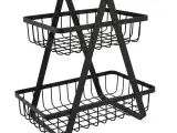 Frugtskål Quid Ebano Metal Træ (27 x 17 x 31 cm)