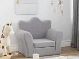 Sofa til børn blødt plys lysegrå