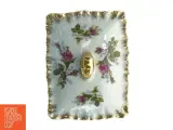 Porcelænsskrin med blomsterdekoration (str. 13 x 10 x 11 cm) - 3