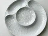 Hvidt blomsterfad, porcelæn - 2