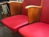 Biografstol, rød retro, skind
