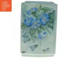 Håndmalet Blomsterdekoreret vase med blå snerler (str. 19 x, 12 x 5 cm) - 2