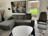 Sofa med chaiselong og 2 lænestole + sofabord - 2
