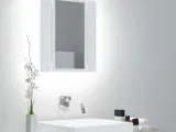 Badeværelsesskab m. spejl + LED-lys 40x12x45 cm hvid
