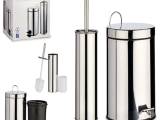 Toiletspand med pedal og toiletbørste Stål 5L Sølvfarvet