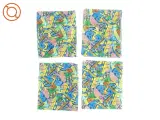 4 styks stofbogbind med graffiti print - 2