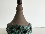 Lampefod, keramik m blågrøn glasur, NB - 2