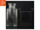 Rustik Glasvase med metalholder (str. Glasset 25,5 x 13 x 9 cm) - 2