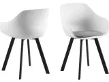 Tina spisebordsstol m. hynde - hvid/sort, plastik/metal