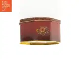 Engelsk Vintage Ottekantet metal dåse med blomstermotiv (str. 12 x 7 cm) - 4