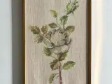 Broderi, grå rose - 2