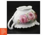 Porcelæn flødekande med blomstermotiv (str. 18 x 7 cm) - 2