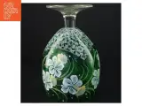 Dekoreret grøn glasvase (str. 18 og en halv x 12 cm) - 2